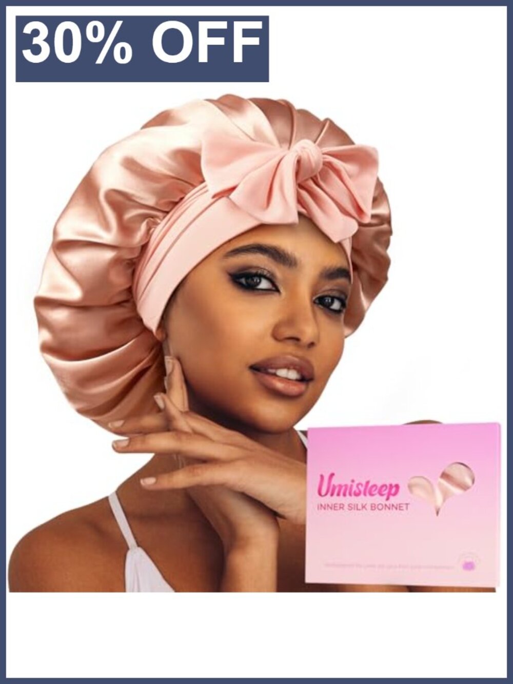 22 Momme Mulberry Silk Lined Bonnet Double Layer Hair Cap Tie